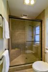 Very spacious master bathroom shower